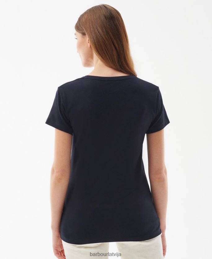 Barbour sievietes melrose t-krekls P8J88A1657 apģērbs klasisks balts