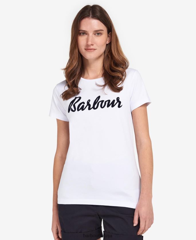Barbour sievietes otterburn t-krekls P8J88A1664 apģērbs tumši/balts