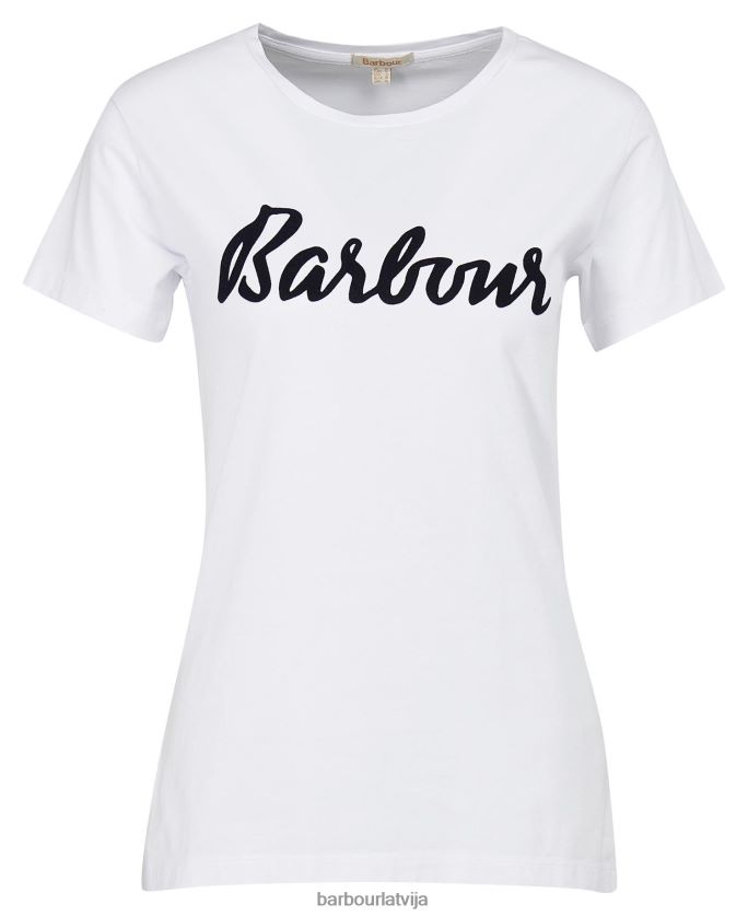 Barbour sievietes otterburn t-krekls P8J88A1664 apģērbs tumši/balts