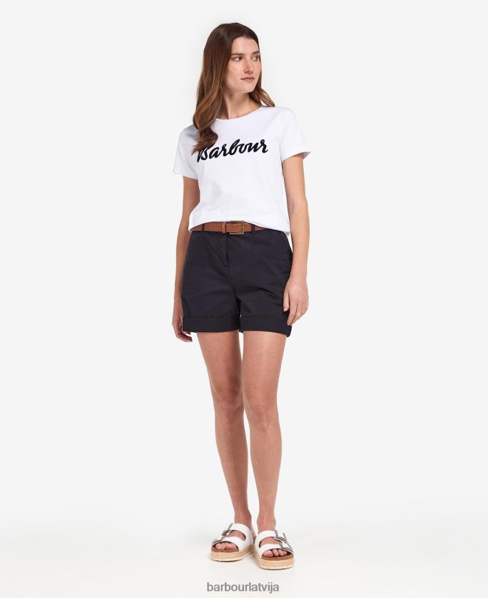 Barbour sievietes otterburn t-krekls P8J88A1664 apģērbs tumši/balts