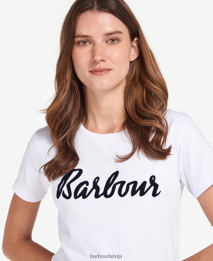 Barbour sievietes otterburn t-krekls P8J88A1664 apģērbs tumši/balts