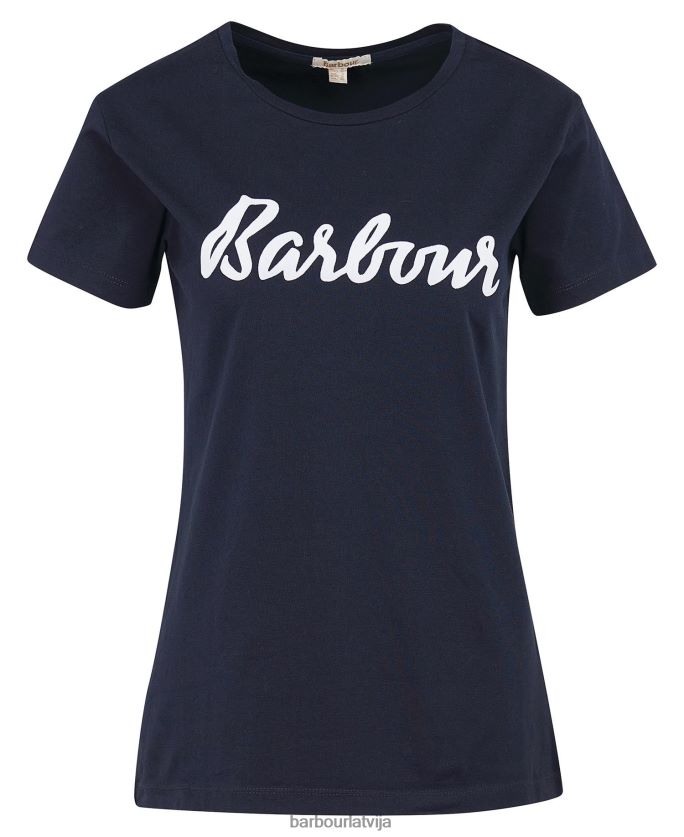 Barbour sievietes otterburn t-krekls P8J88A1695 apģērbs tumši/balts