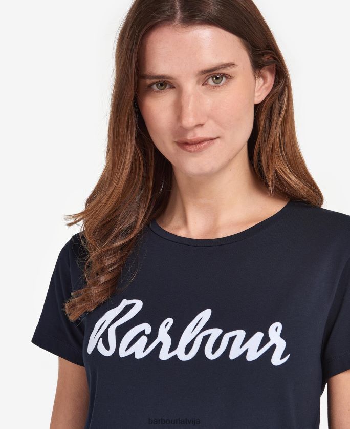 Barbour sievietes otterburn t-krekls P8J88A1695 apģērbs tumši/balts