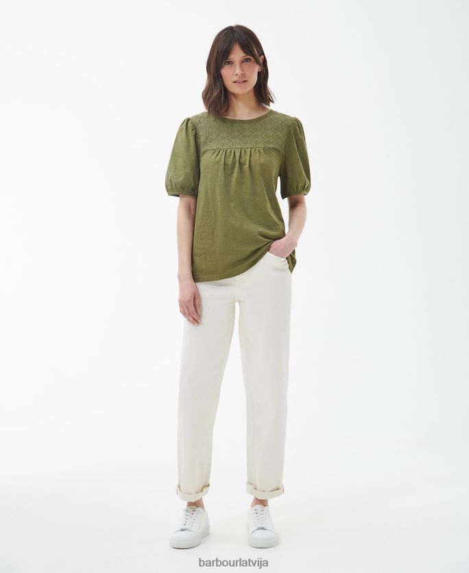 Barbour sievietes pērļu tops P8J88A1759 apģērbs olīvkoks