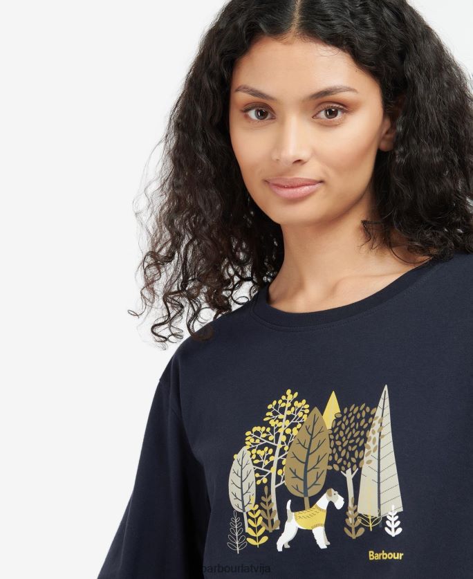Barbour sievietes sadedzināts t-krekls P8J88A1709 apģērbs flote