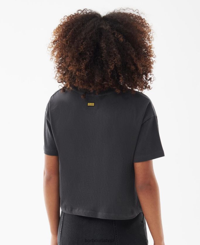 Barbour sievietes soules t-krekls P8J88A1662 apģērbs vasaras melns