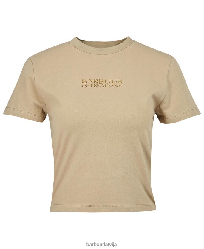 Barbour sievietes valdīšanas apgriezts t-krekls P8J88A1691 apģērbs klasisks melns