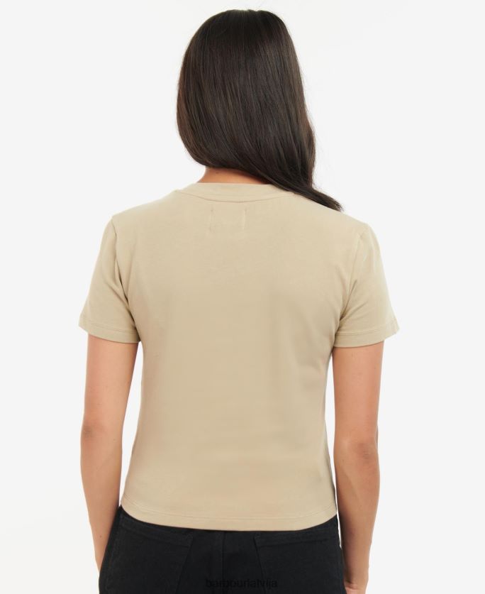 Barbour sievietes valdīšanas apgriezts t-krekls P8J88A1691 apģērbs klasisks melns
