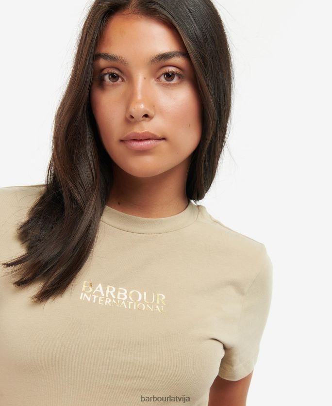Barbour sievietes valdīšanas apgriezts t-krekls P8J88A1691 apģērbs klasisks melns