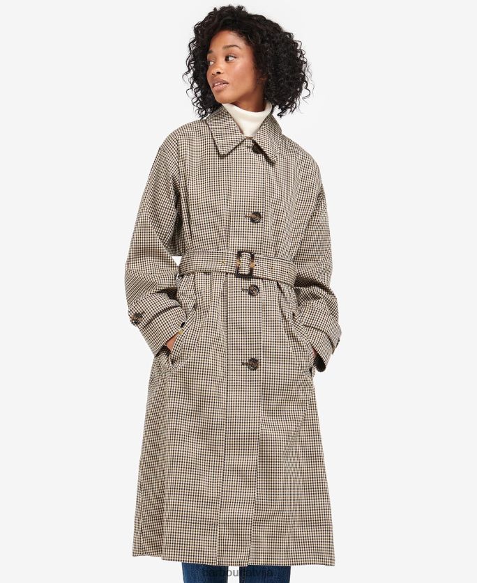 Barbour sievietes somerland check trencis P8J88A1525 apģērbs papele zaļš mikročeks