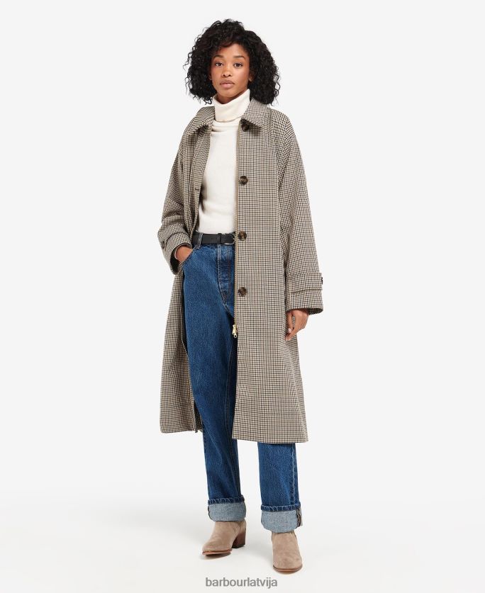 Barbour sievietes somerland check trencis P8J88A1525 apģērbs papele zaļš mikročeks