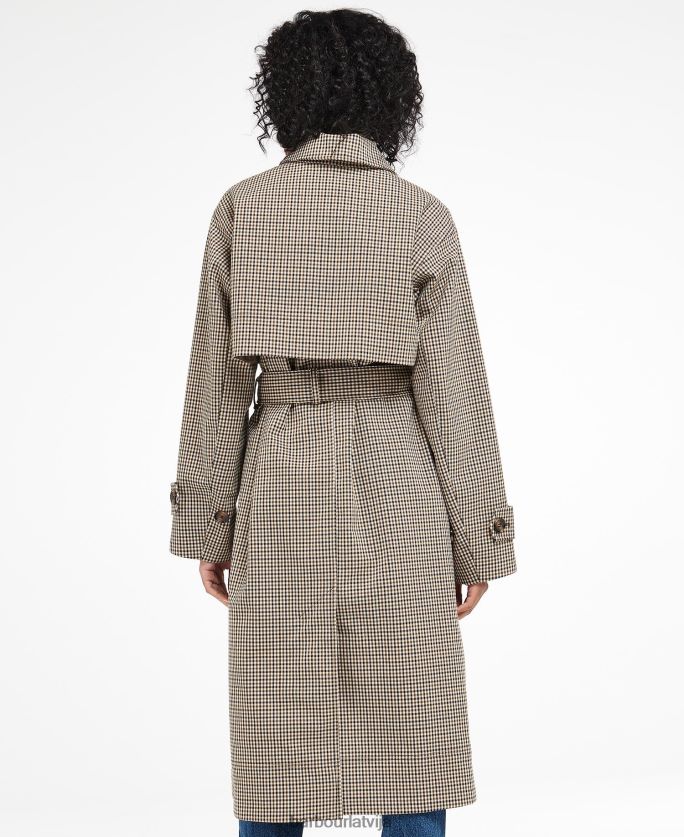 Barbour sievietes somerland check trencis P8J88A1525 apģērbs papele zaļš mikročeks