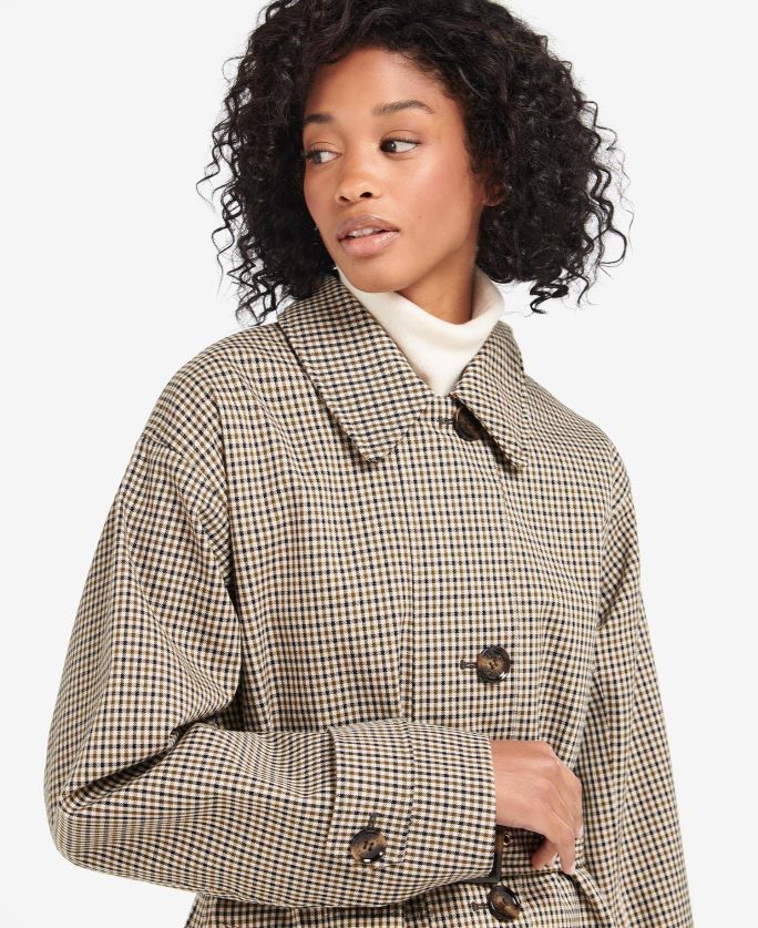 Barbour sievietes somerland check trencis P8J88A1525 apģērbs papele zaļš mikročeks