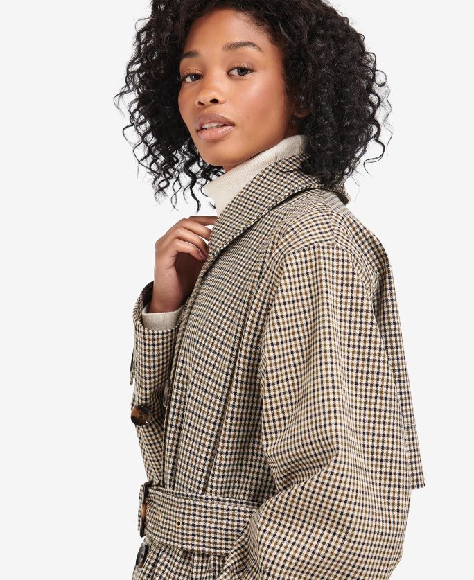 Barbour sievietes somerland check trencis P8J88A1525 apģērbs papele zaļš mikročeks