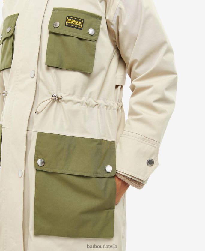 Barbour sievietes thruxton ūdensizturīgs uzrakts P8J88A1535 apģērbs pusnakts zaļš