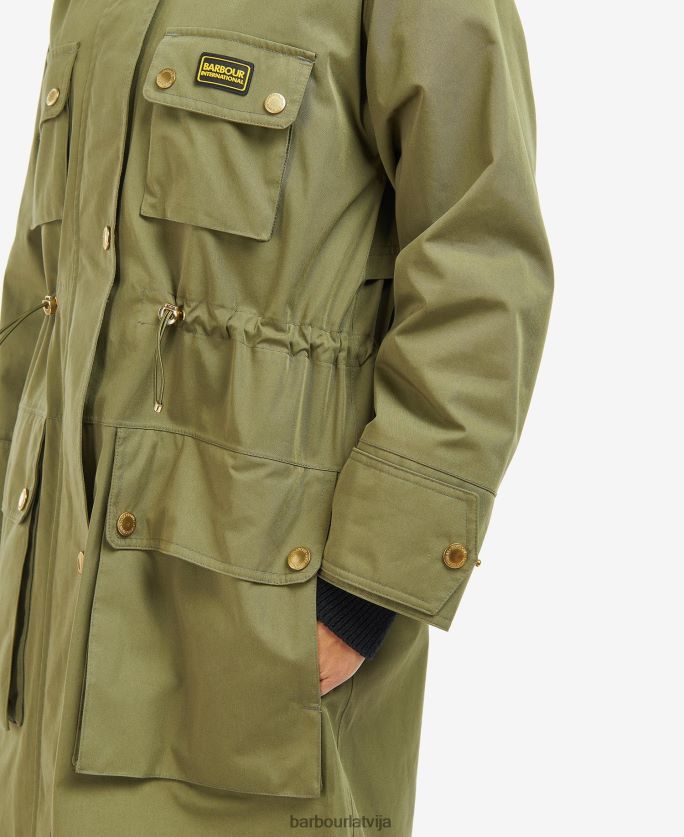 Barbour sievietes thruxton ūdensizturīgs uzrakts P8J88A1536 apģērbs pusnakts zaļš