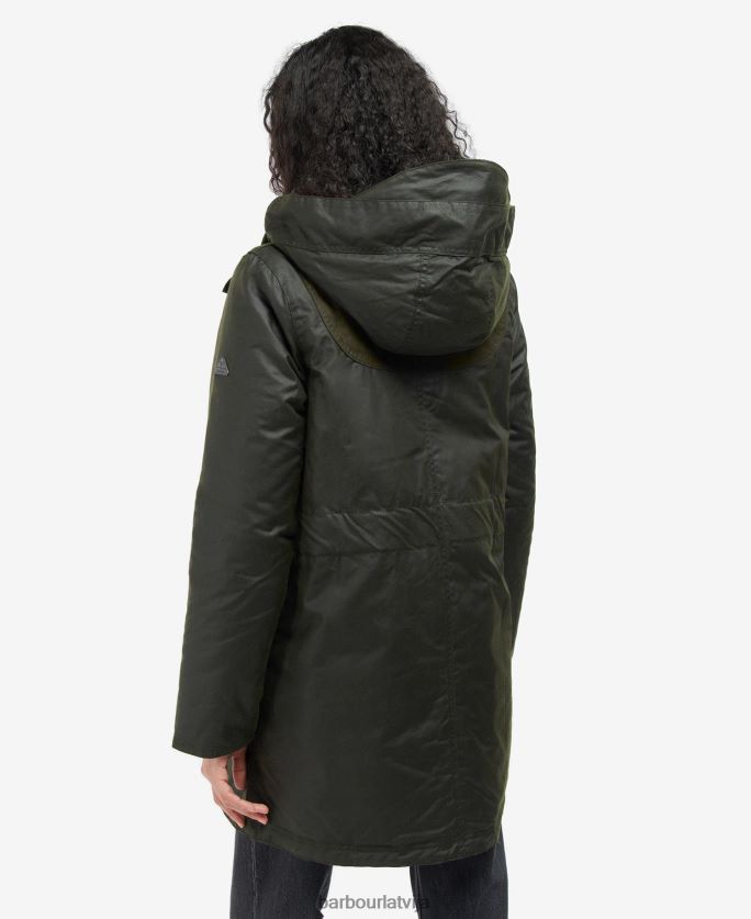 Barbour sievietes Lunan vaska jaka P8J88A1397 apģērbs paparde/olīva/limeade