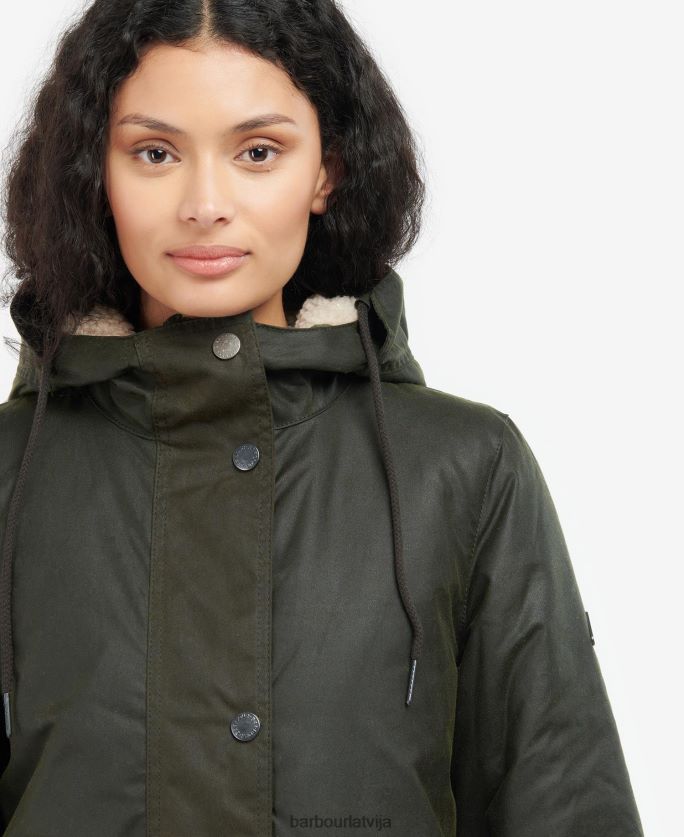 Barbour sievietes Lunan vaska jaka P8J88A1397 apģērbs paparde/olīva/limeade