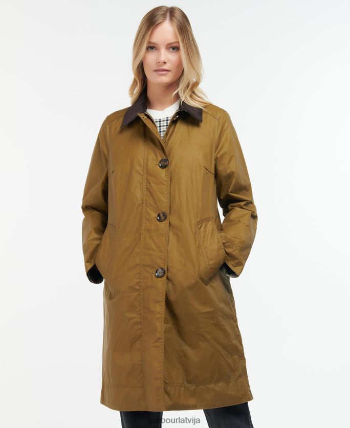 Barbour sievietes brora vaska jaka P8J88A1391 apģērbs smiltis/senā papele