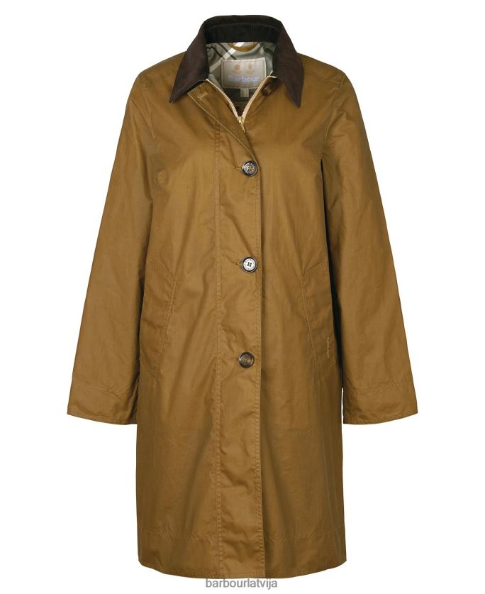 Barbour sievietes brora vaska jaka P8J88A1391 apģērbs smiltis/senā papele