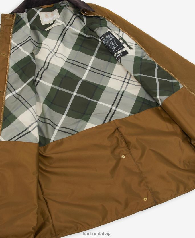 Barbour sievietes brora vaska jaka P8J88A1391 apģērbs smiltis/senā papele