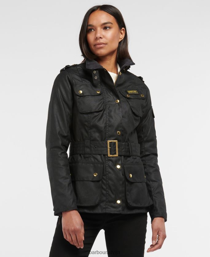 Barbour sievietes dāmu starptautiskā vaskota jaka P8J88A1380 apģērbs melns