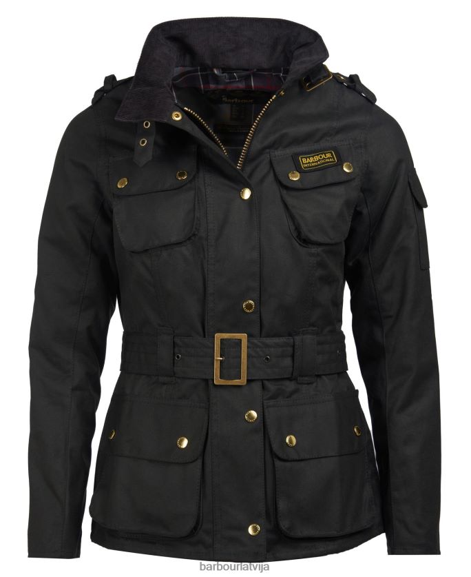 Barbour sievietes dāmu starptautiskā vaskota jaka P8J88A1380 apģērbs melns