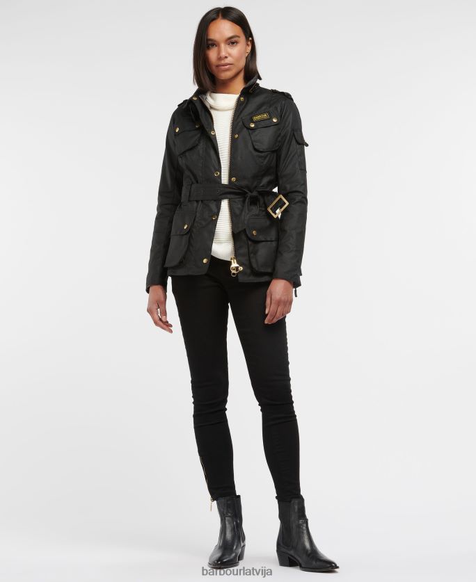 Barbour sievietes dāmu starptautiskā vaskota jaka P8J88A1380 apģērbs melns