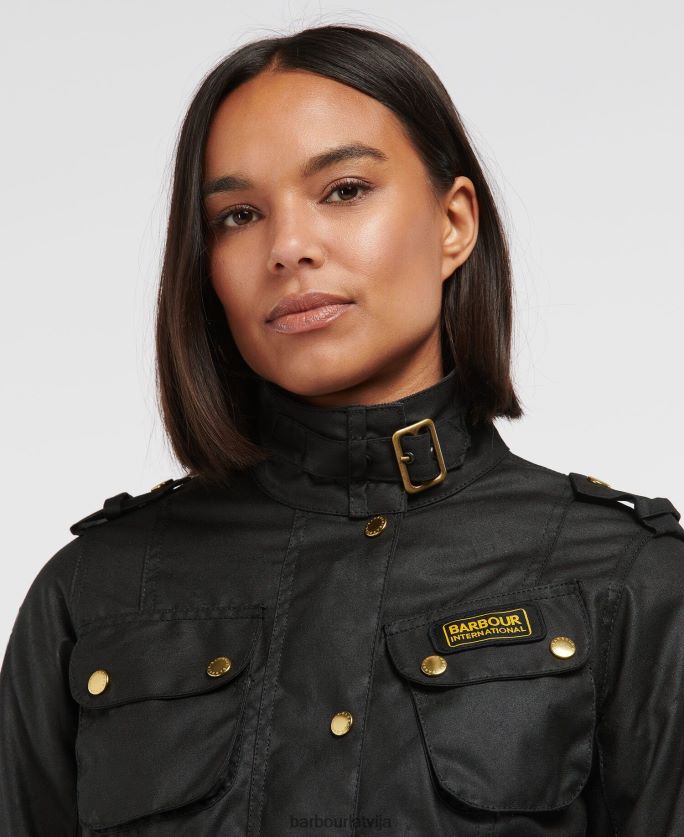 Barbour sievietes dāmu starptautiskā vaskota jaka P8J88A1380 apģērbs melns