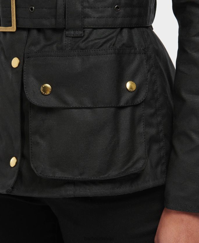 Barbour sievietes dāmu starptautiskā vaskota jaka P8J88A1380 apģērbs melns