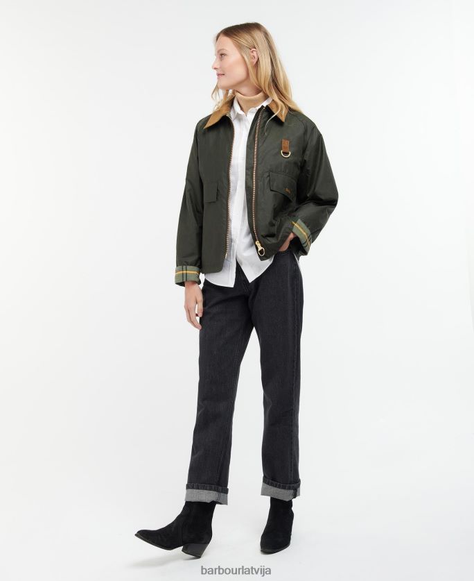 Barbour sievietes eddleston vaskota jaka P8J88A1367 apģērbs arhīvs olīvu/seno