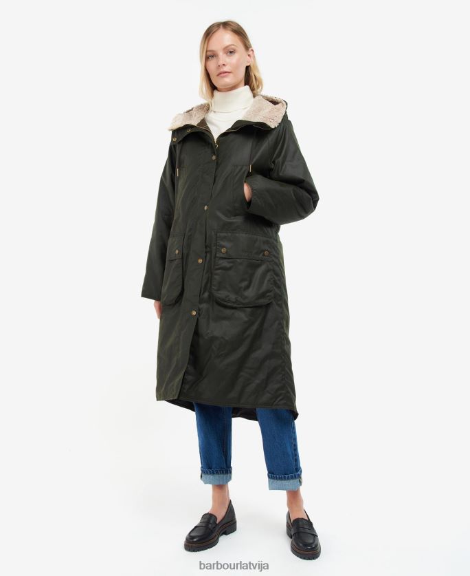 Barbour sievietes gunnister vaska jaka P8J88A1375 apģērbs melns/senais tartāns