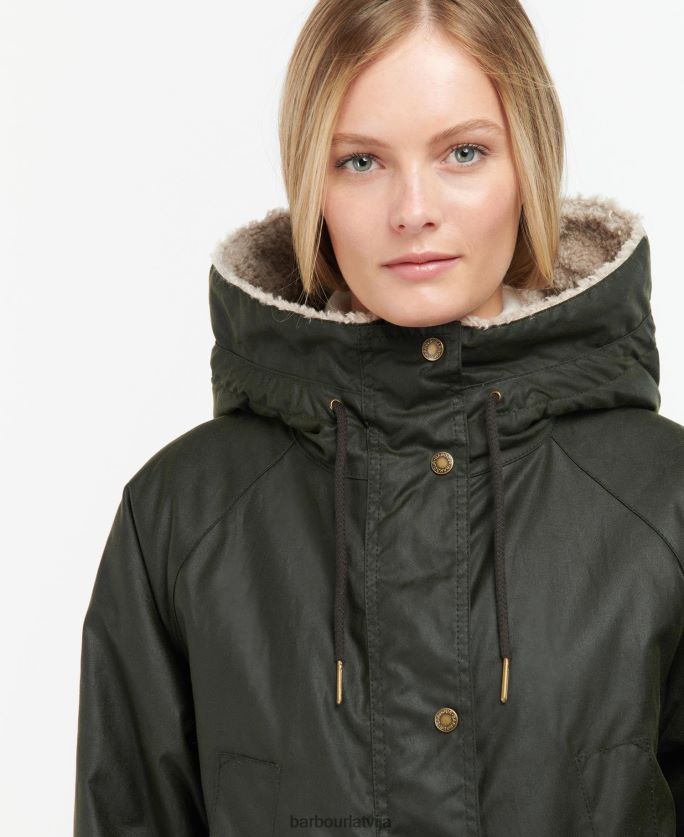 Barbour sievietes gunnister vaska jaka P8J88A1375 apģērbs melns/senais tartāns