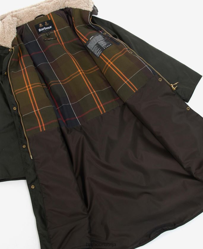 Barbour sievietes gunnister vaska jaka P8J88A1375 apģērbs melns/senais tartāns