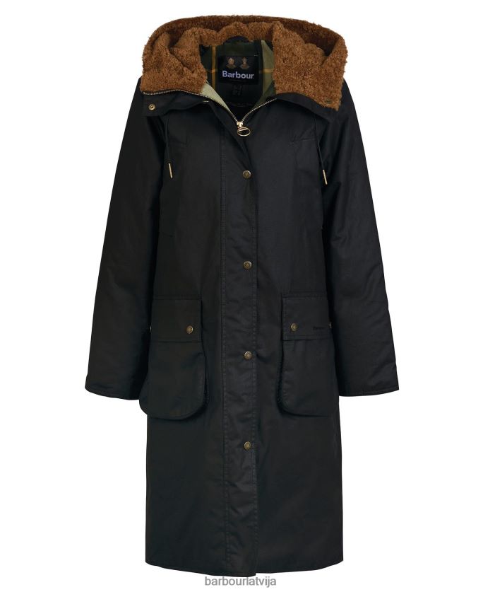 Barbour sievietes gunnister vaska jaka P8J88A1395 apģērbs melns/senais tartāns