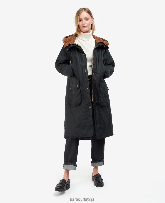 Barbour sievietes gunnister vaska jaka P8J88A1395 apģērbs melns/senais tartāns