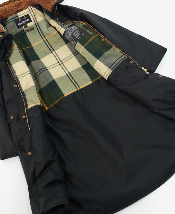 Barbour sievietes gunnister vaska jaka P8J88A1395 apģērbs melns/senais tartāns