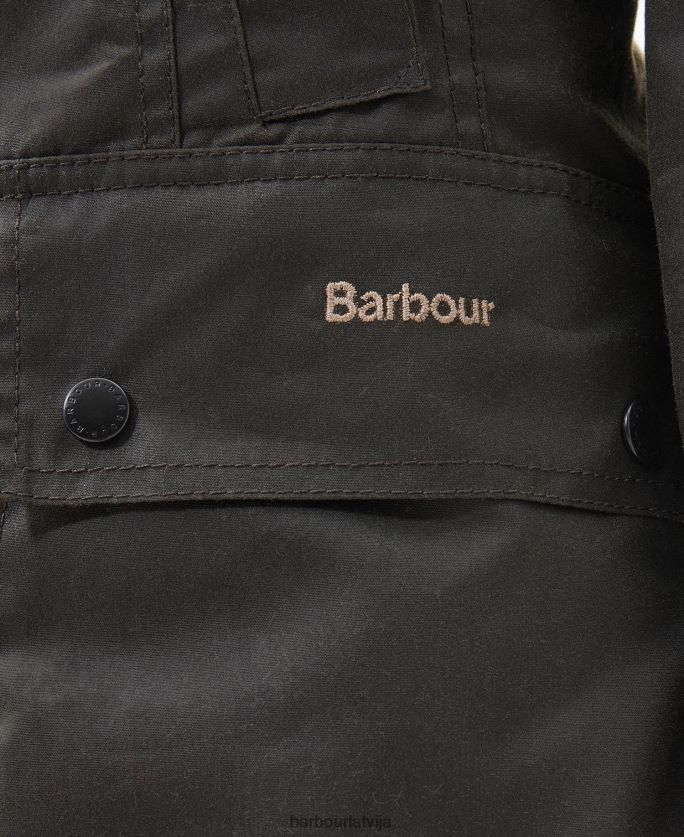 Barbour sievietes ierobežota izdevuma union jack beadnell vaska jaka P8J88A1366 apģērbs olīvu