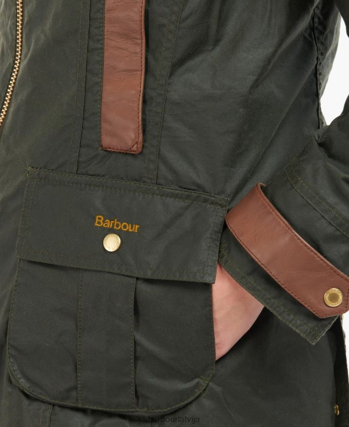 Barbour sievietes premium beadnell vaskota jaka P8J88A1387 apģērbs arhīvs olīvu/seno