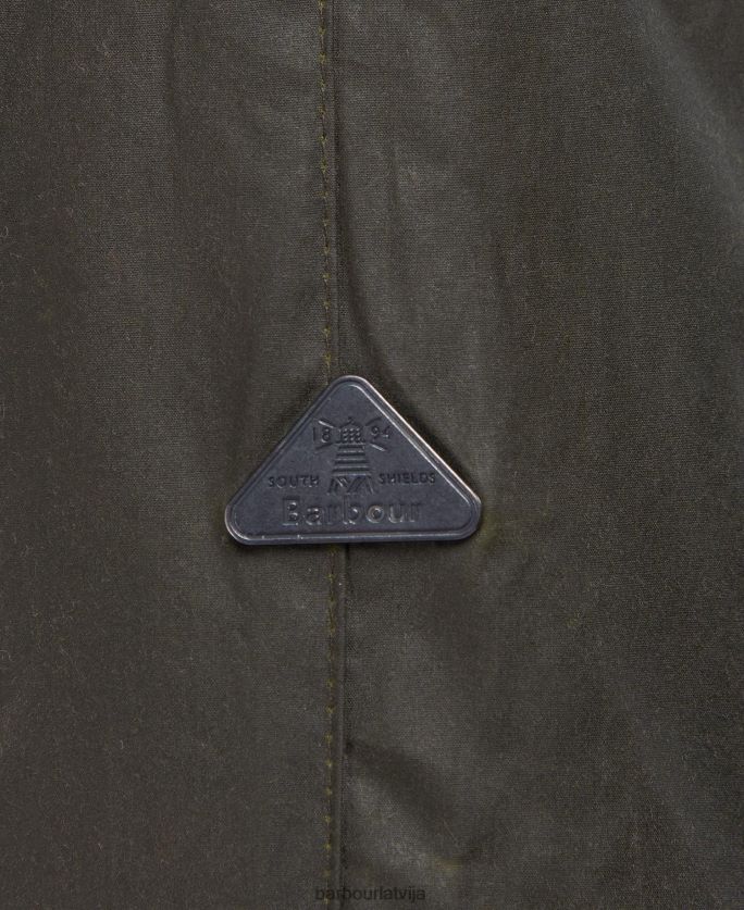 Barbour sievietes sāls vaskota jaka P8J88A1379 apģērbs arhīvs olīvu/rozā punš