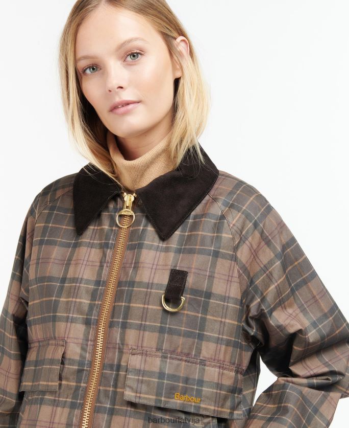 Barbour sievietes tartan eddleston vaskota jaka P8J88A1372 apģērbs klusināts tartāns/brūns