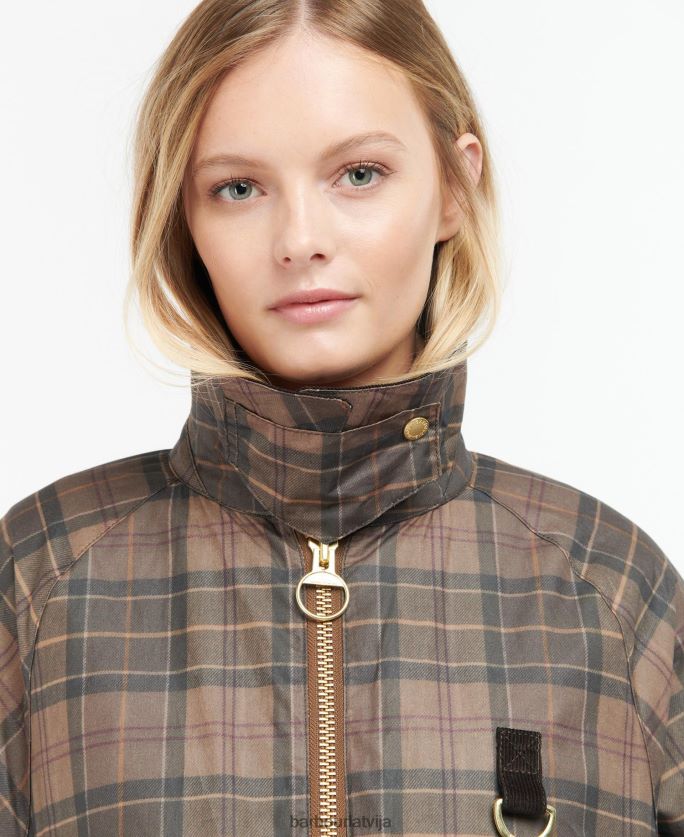 Barbour sievietes tartan eddleston vaskota jaka P8J88A1372 apģērbs klusināts tartāns/brūns