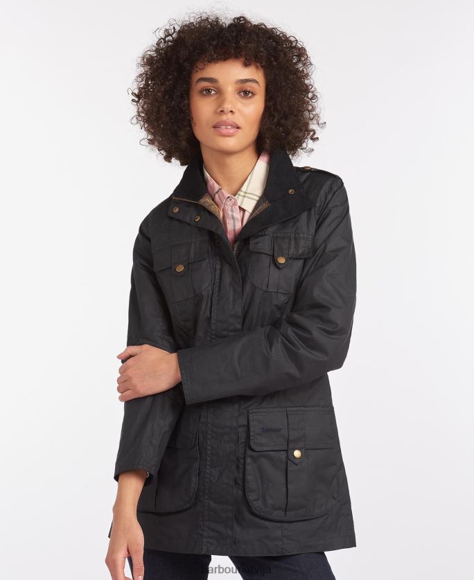 Barbour sievietes viegla aizsardzības vaskota kokvilnas jaka P8J88A1389 apģērbs karaliskā flote/klasika