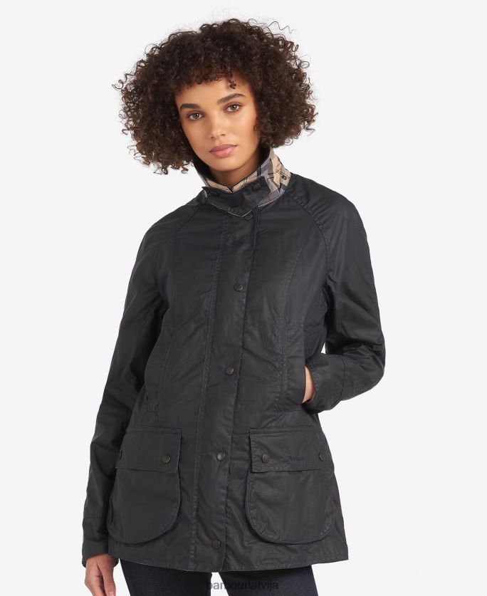 Barbour sievietes viegla beadnell vaskota kokvilnas jaka P8J88A1378 apģērbs arhīvs olīvu