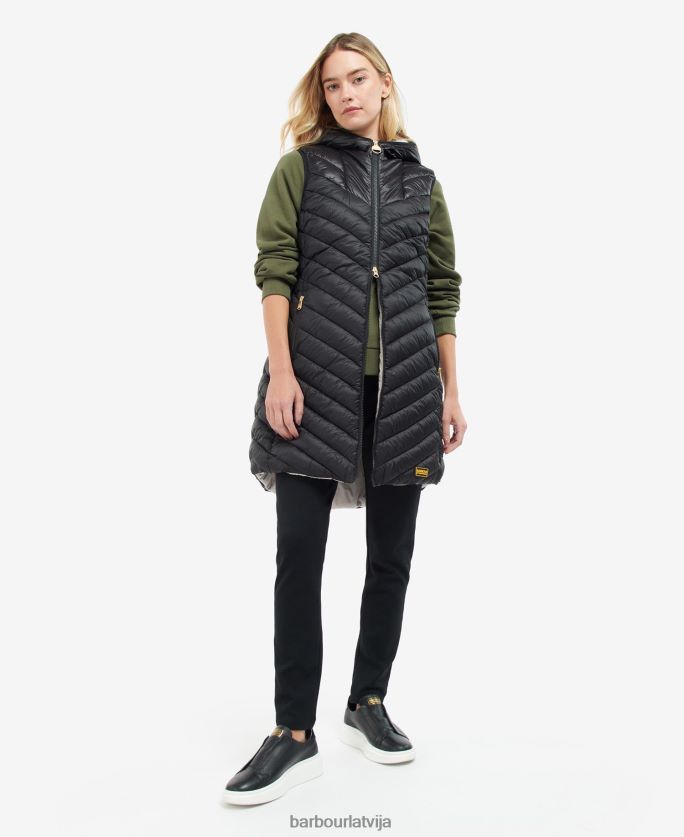Barbour sievietes Cosford atgriezeniskā žakete P8J88A1574 apģērbs melns/sudraba mākonis