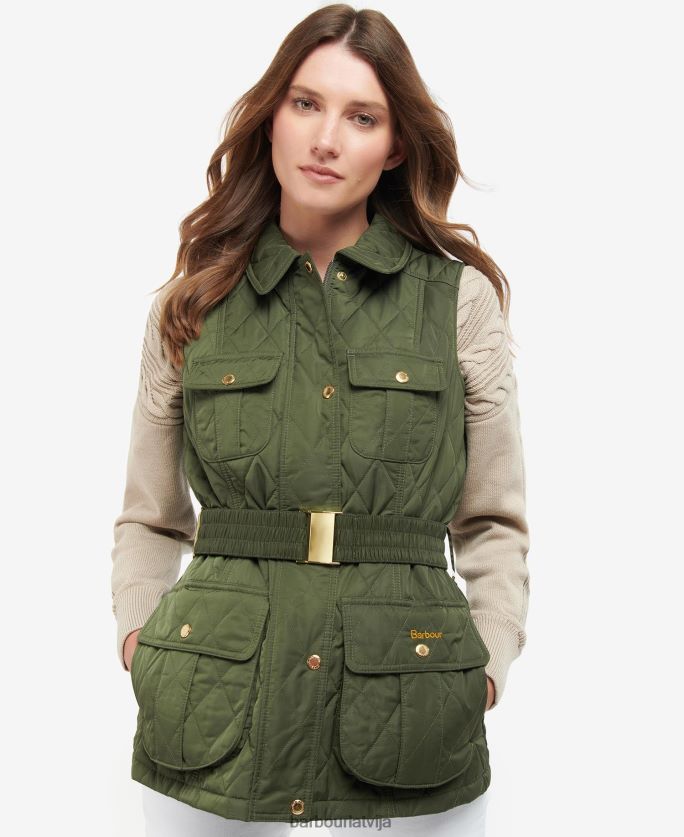 Barbour sievietes jostas aizsardzības žakets P8J88A1556 apģērbs vieglas smiltis/kleita