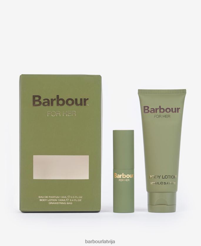 Barbour sievietes par viņas smaržu bauble dāvanu komplektu P8J88A2413 Piederumi zaļš tartāns