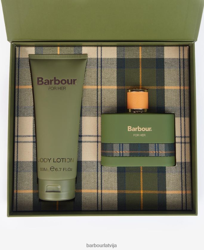 Barbour sievietes par viņas smaržu svētku dueta dāvanu komplektu P8J88A2414 Piederumi klasisks zaļš