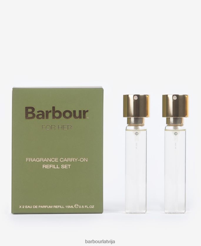 Barbour sievietes viņas smaržu ceļojumu izmēra uzpildes komplekts P8J88A2412 Piederumi klasisks zaļš