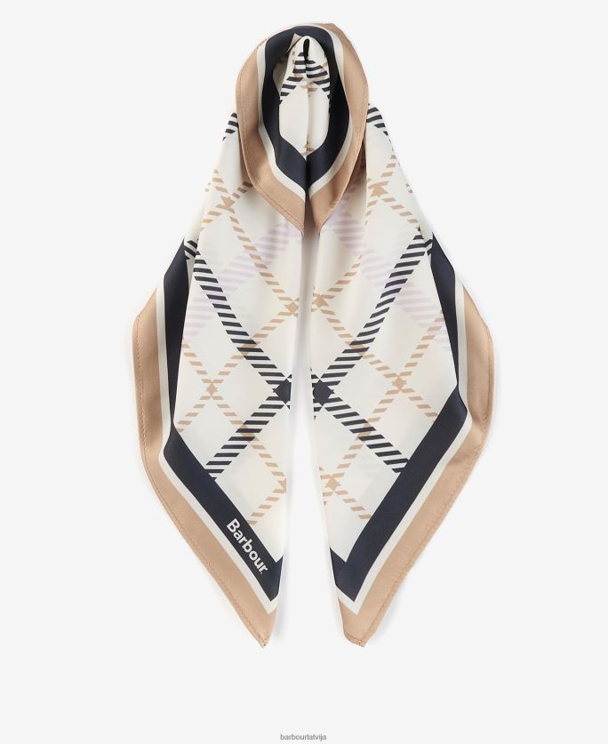 Barbour sievietes Stanton pārbaudīts kvadrātveida šalle P8J88A2462 Piederumi tranšeja/jūras spēki